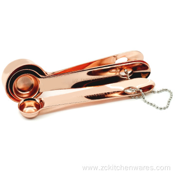 Copper-plated Stainless Steel Measuring Spoons Set Of 4